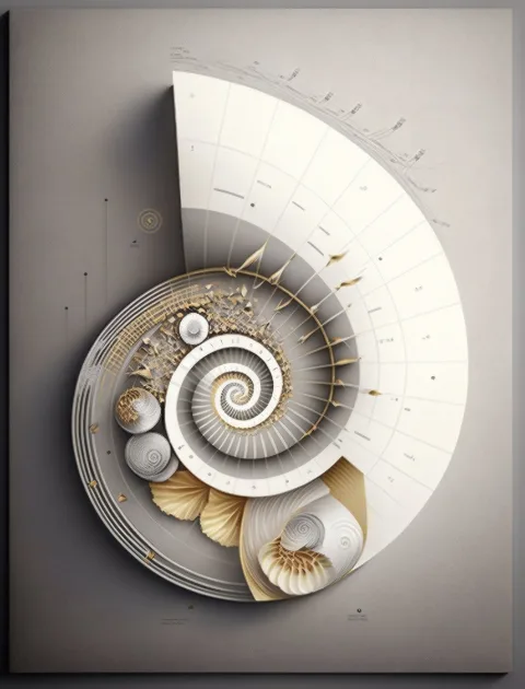 The Staff of Celestial Composition en tirage encadré sur un mur blanc – tableau notes de musique, affiche Fibonacci par RAGANA Design