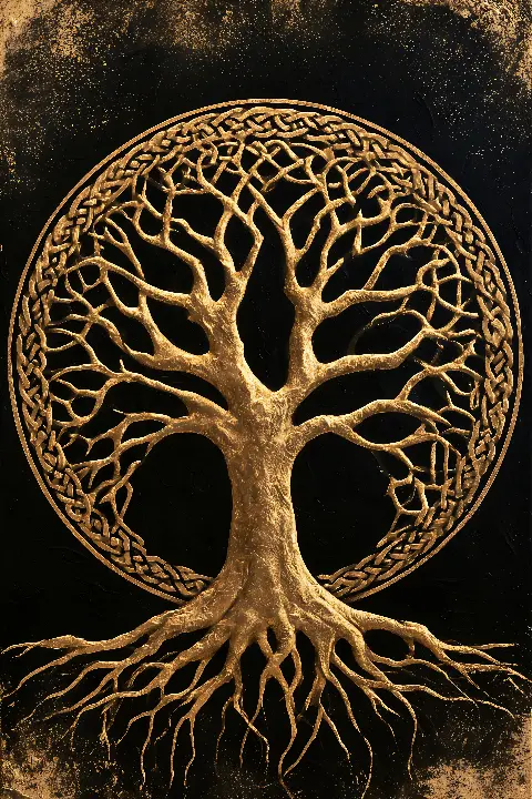 The Tree of Life Mandala, Kollektion Tree of Life Wall Art — Wandkunst in Gold von RAGANA Design