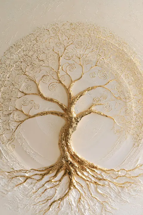The White and Gold Tree of Life, colección Tree of Life Wall Art — arte de pared en oro de RAGANA Design