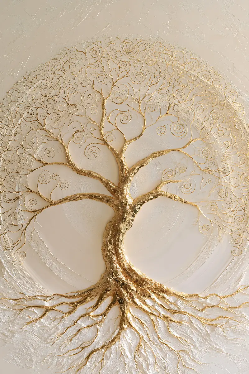 The White and Gold Tree of Life, colección Tree of Life Wall Art — arte de pared en oro de RAGANA Design