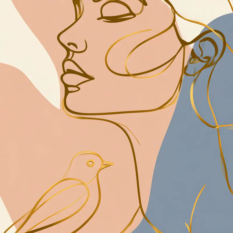 The Woman with a Bird — détail