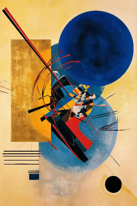 Yellow-Red-Blue in Gold, collection Abstract Masters in Gold — art mural Fibonacci sur le nombre d’or par RAGANA Design