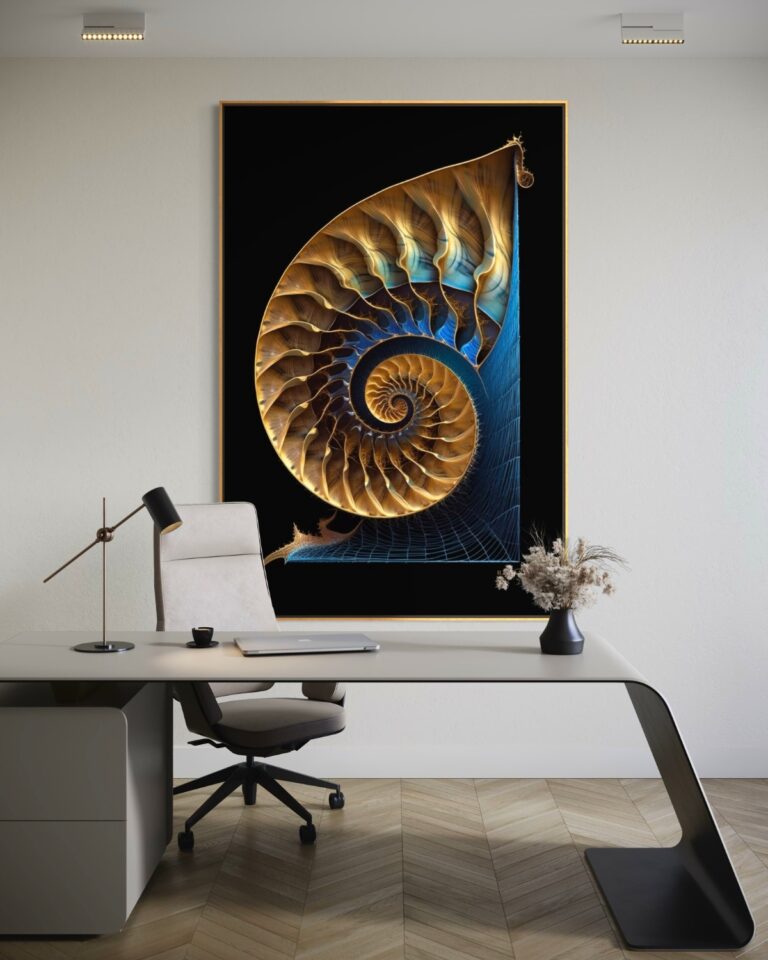 Gold Colorful Fibonacci — Gold & Colour Fibonacci golden ratio wall art by RAGANA Design
