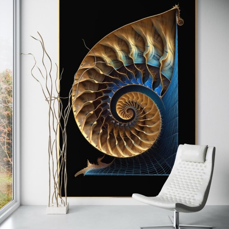 Gold Colorful Fibonacci II — The Luminous Archive Where Soul Meets Sovereign Form, Gold & Colour Fibonacci golden ratio wall