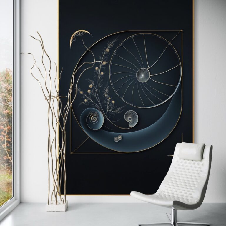 Minimalist Fibonacci — The Essential Constant Authority in Zero Noise, White Fibonacci Fibonacci golden ratio wall art by RA