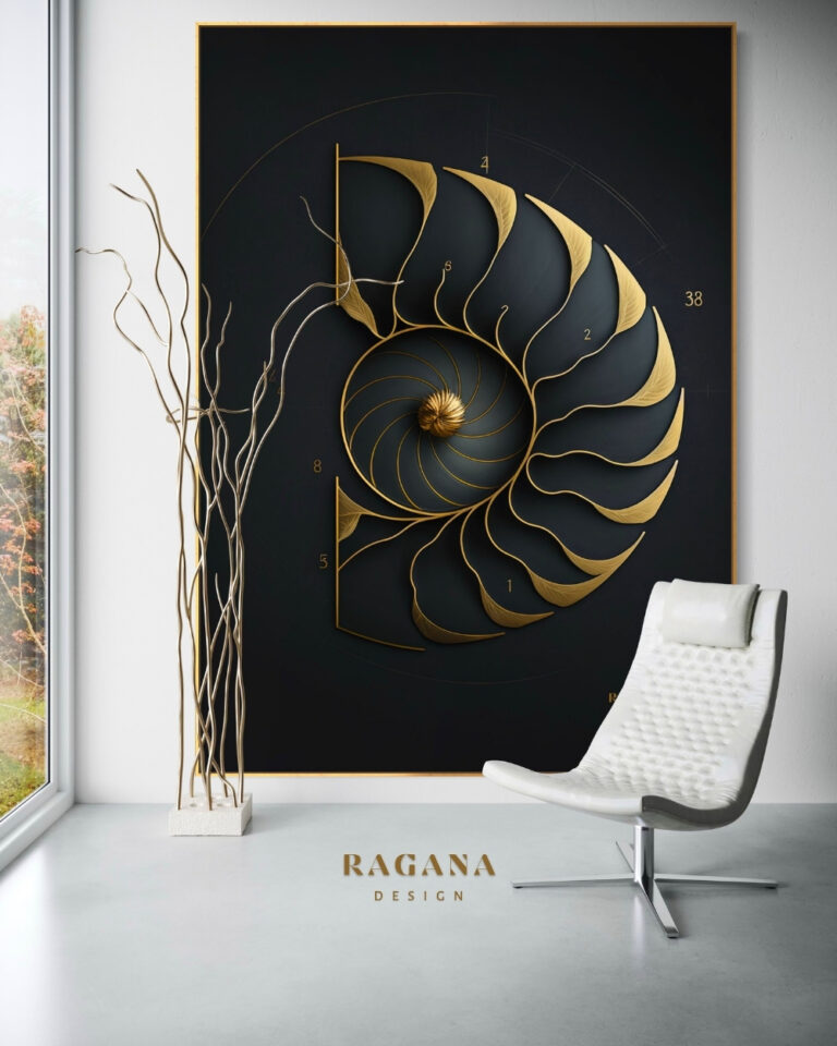 Nautilus Prime — The Mathematical Sovereign of the Void, The Archive Fibonacci golden ratio wall art by RAGANA Design