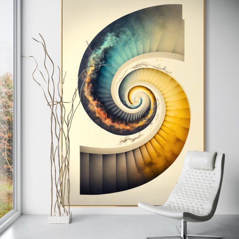 Surreal Fibonacci II — The Impossible Curve Beyond the Event Horizon, Surreal Fibonacci Fibonacci golden ratio wall art by R