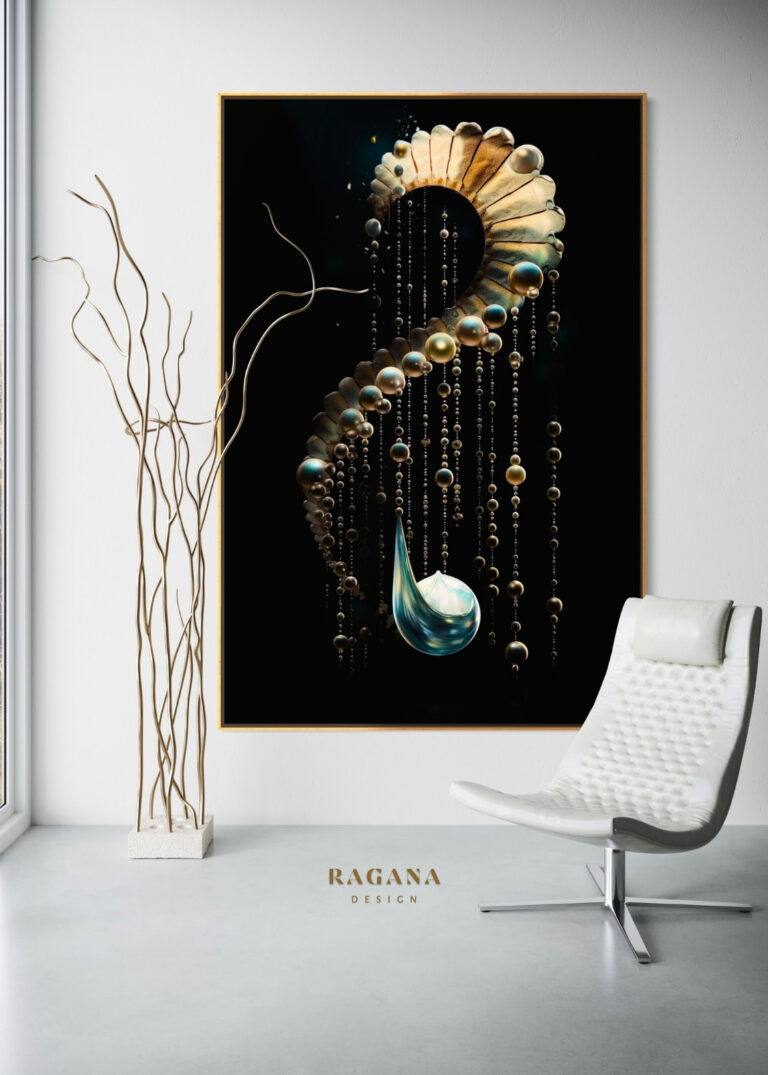 The Alchemist's Tear — The Pearl Collection Fibonacci golden ratio wall art by RAGANA Design