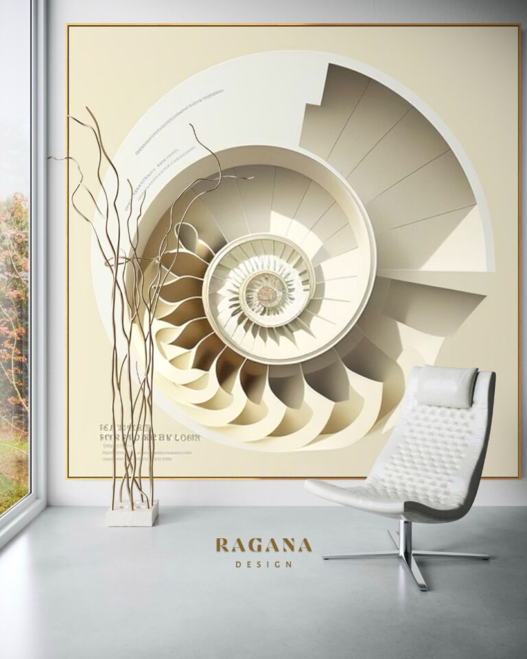The Architect's Spiral Ascent — The Archive Fibonacci golden ratio wall art by RAGANA Design