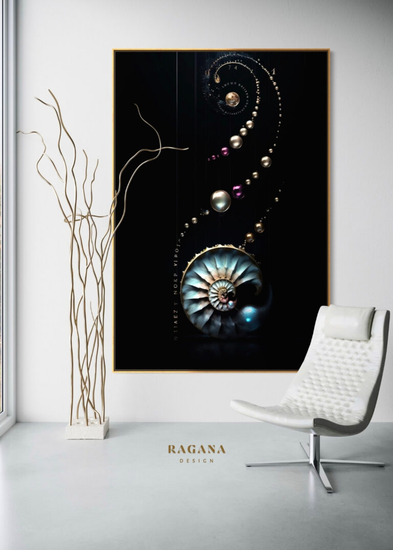 The Celestial Cipher — The Pearl Collection Fibonacci golden ratio wall art by RAGANA Design