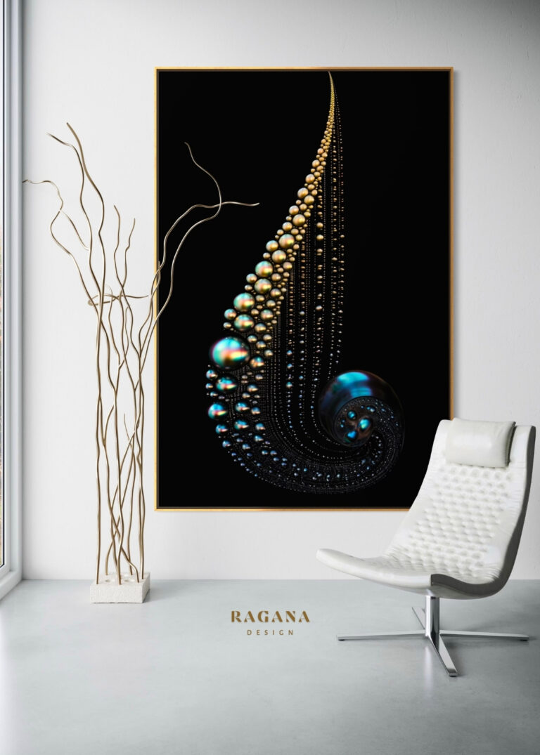 The Celestial Current — The Pearl Collection Fibonacci golden ratio wall art by RAGANA Design