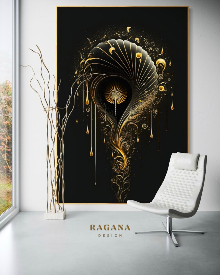 The Celestial Fountain — Abundance of the Golden Source, Golden Fibonacci Fibonacci golden ratio wall art by RAGANA Design