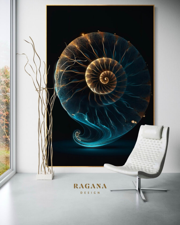 The Celestial Nautilus — The Archive Fibonacci golden ratio wall art by RAGANA Design