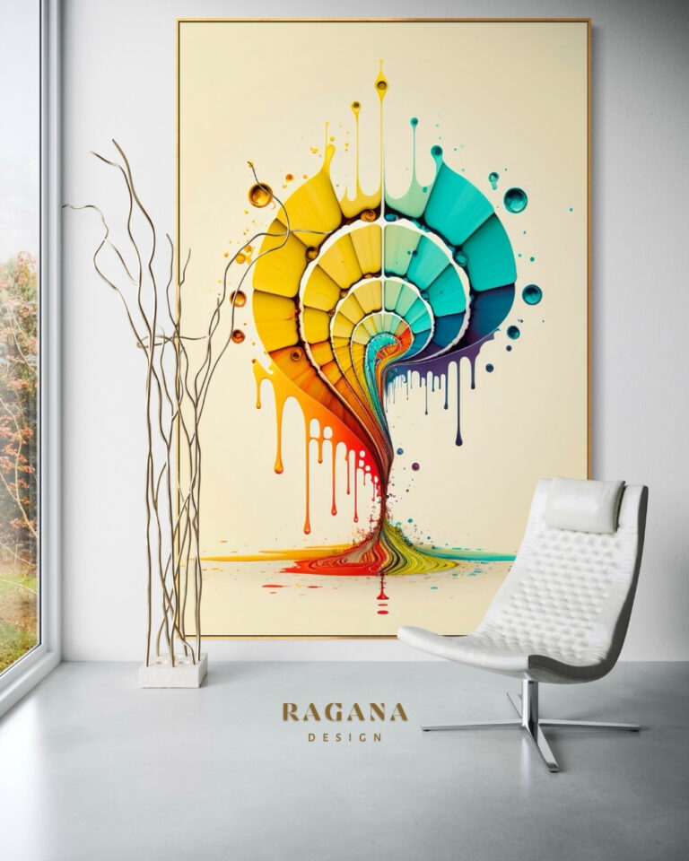 The Chroma Fountain of Genesis — The Archive Fibonacci golden ratio wall art by RAGANA Design