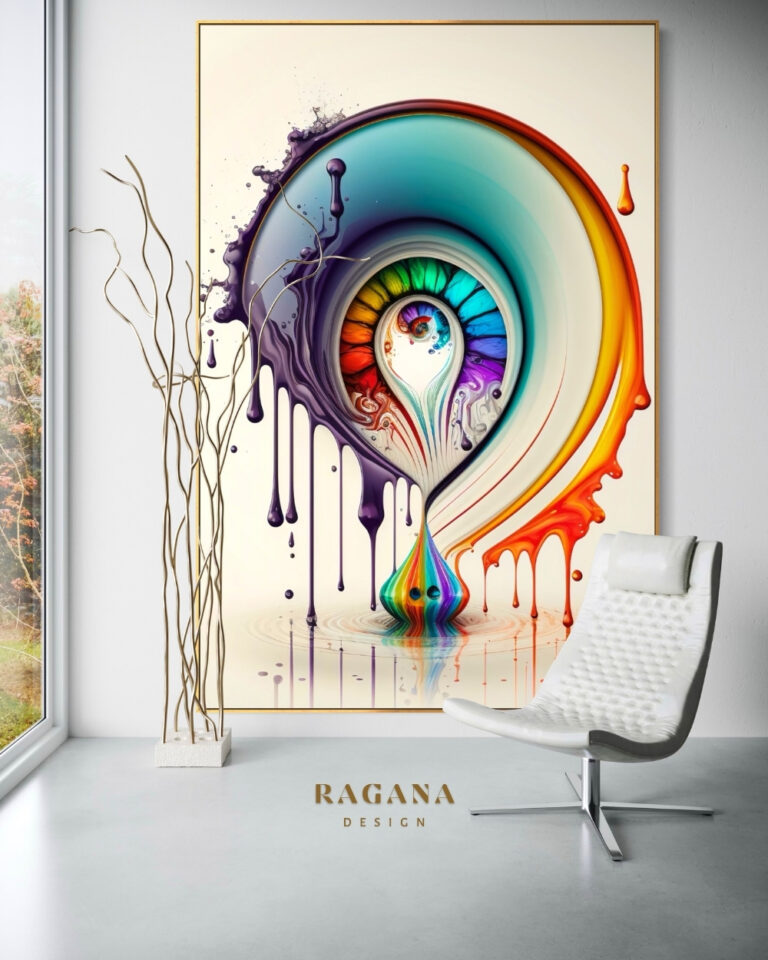 The Chromatic Eye of Genesis — Vibrant Fibonacci Fibonacci golden ratio wall art by RAGANA Design