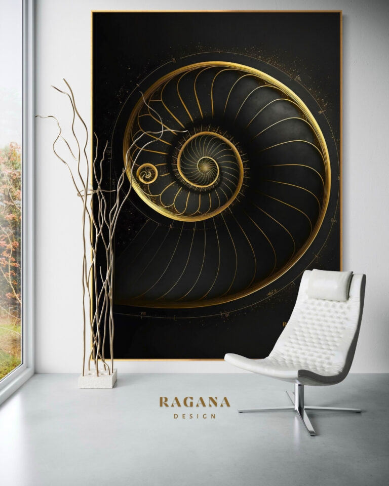 The Chronos Equation — Time Anchored in the 1.618 Constant, The Archive Fibonacci golden ratio wall art by RAGANA Design