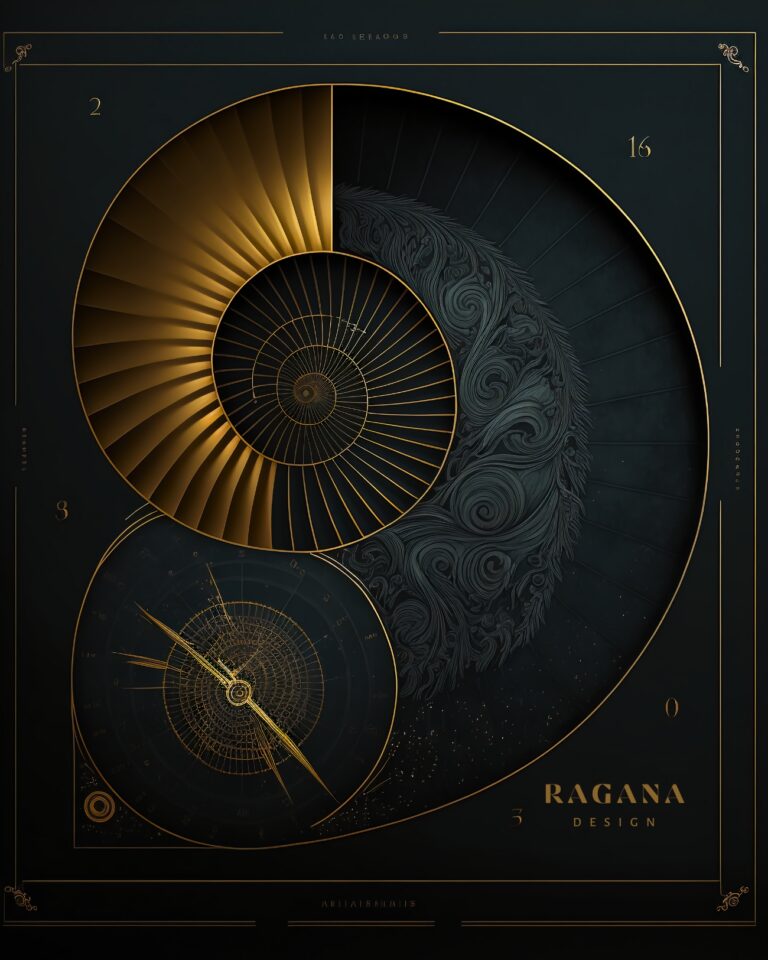 The Chronos Spiral — The Architecture of Infinite Time, The Archive Fibonacci golden ratio wall art by RAGANA Design