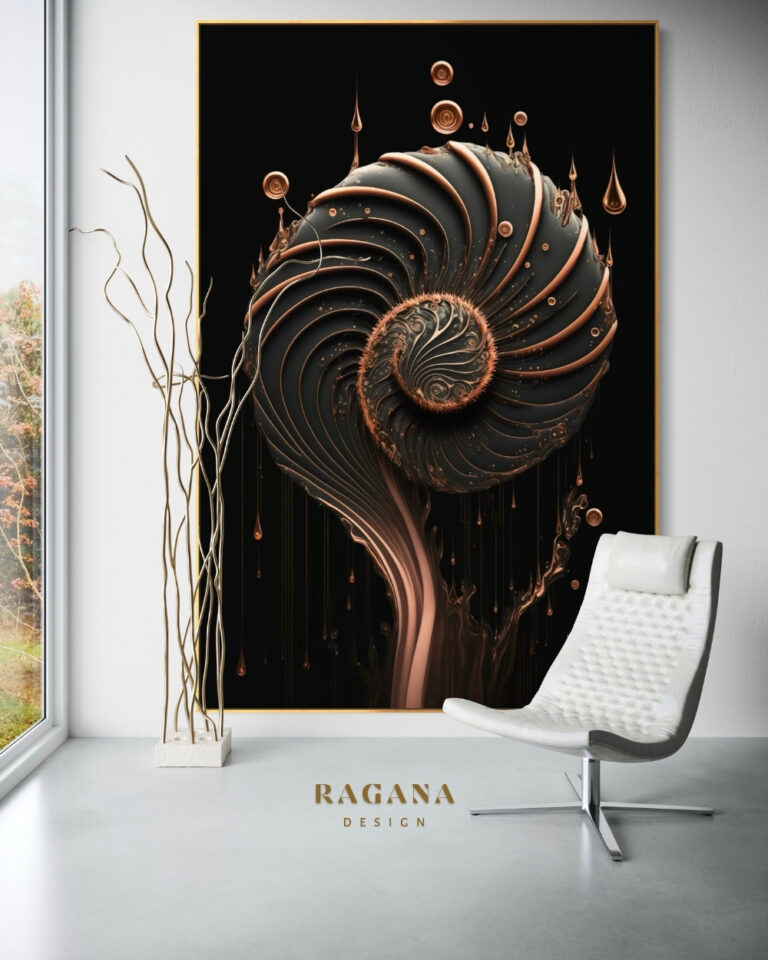 The Copper Vortex — Conductive Resonance of the 1.618 Law, Gold & Colour Fibonacci golden ratio wall art by RAGANA Design