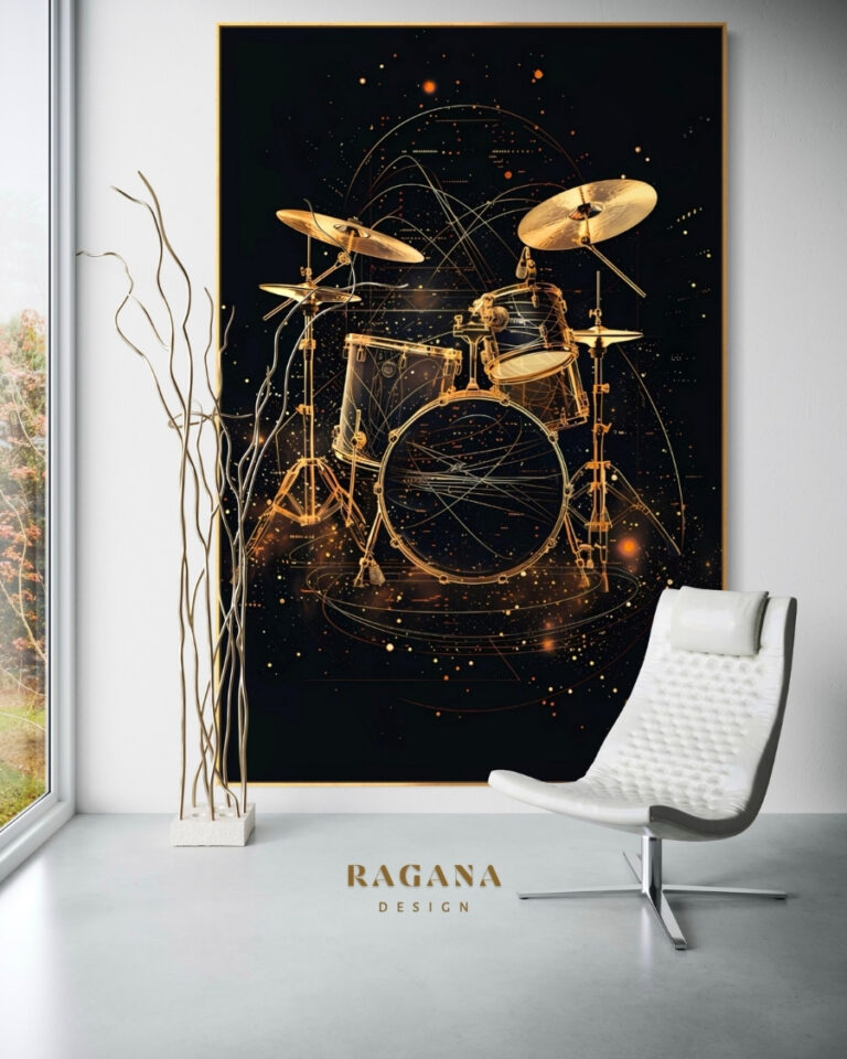 The Drums of Genesis — The Golden Trajectory of Primal Rhythm, Instruments of Infinity Fibonacci golden ratio wall art by RA
