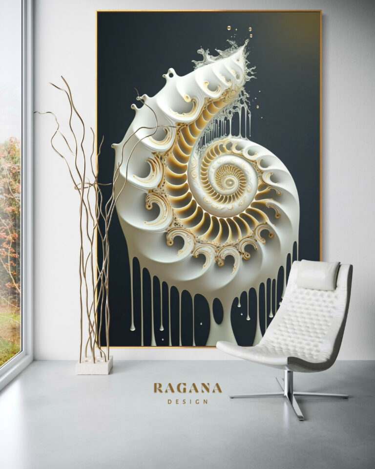 The Gilded Froth — of Sovereignty, Golden Fibonacci Fibonacci golden ratio wall art by RAGANA Design