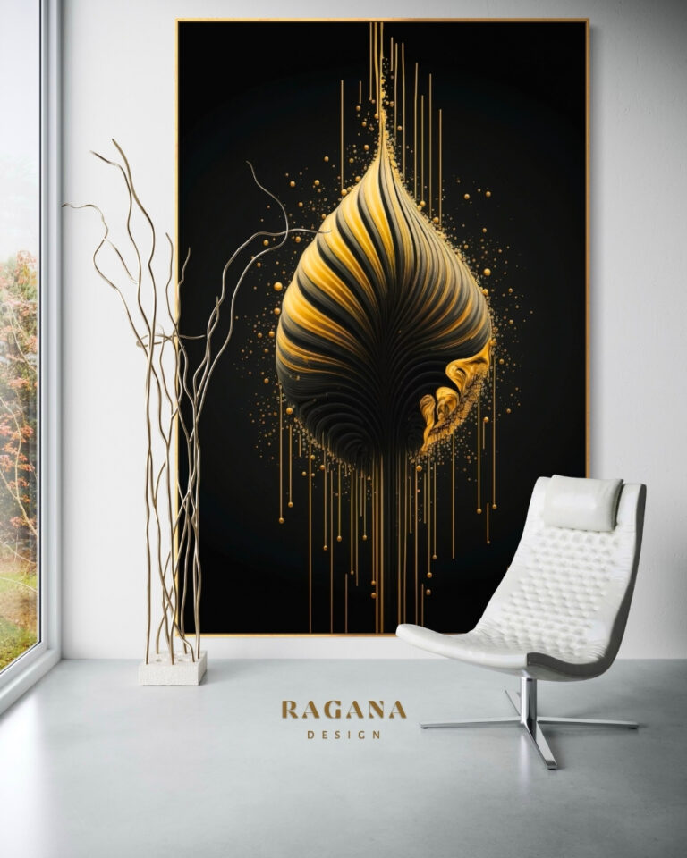 The Gilded Monolith — Vertical Sovereignty of the 1.618 Law, Golden Fibonacci Fibonacci golden ratio wall art by RAGANA Desi