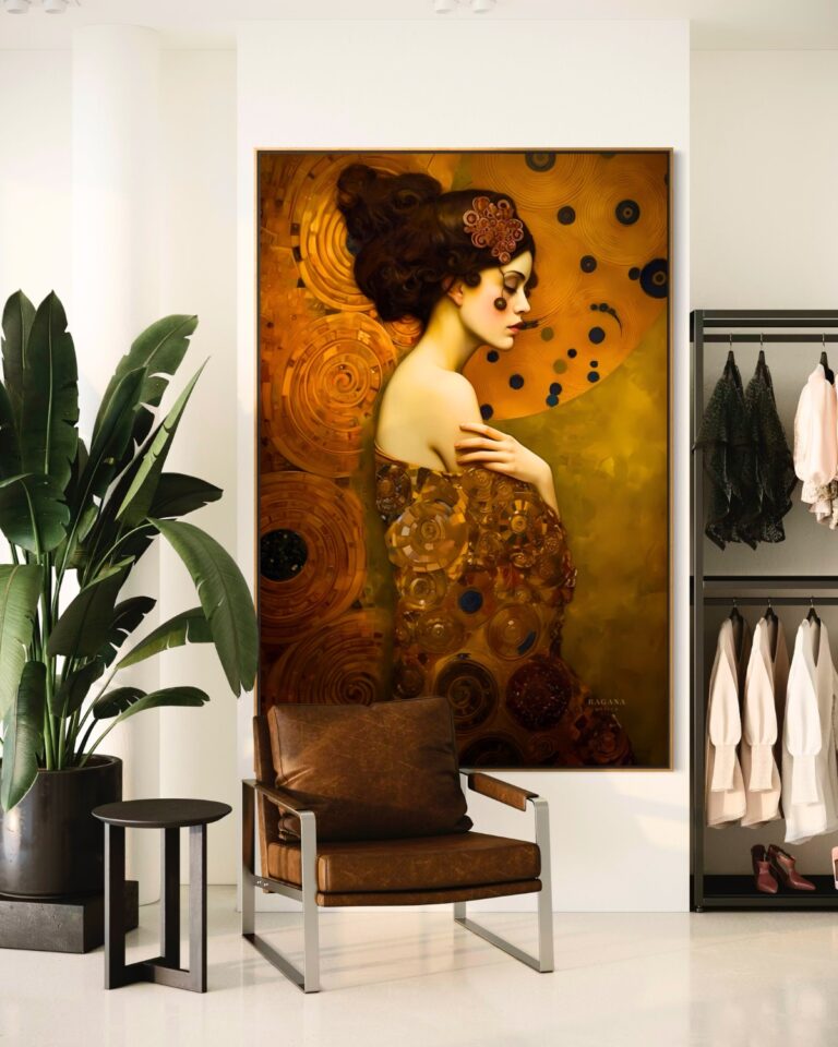 The Gilded Muse — Klimt Reimagined, Klimt Reimagined Fibonacci golden ratio wall art by RAGANA Design