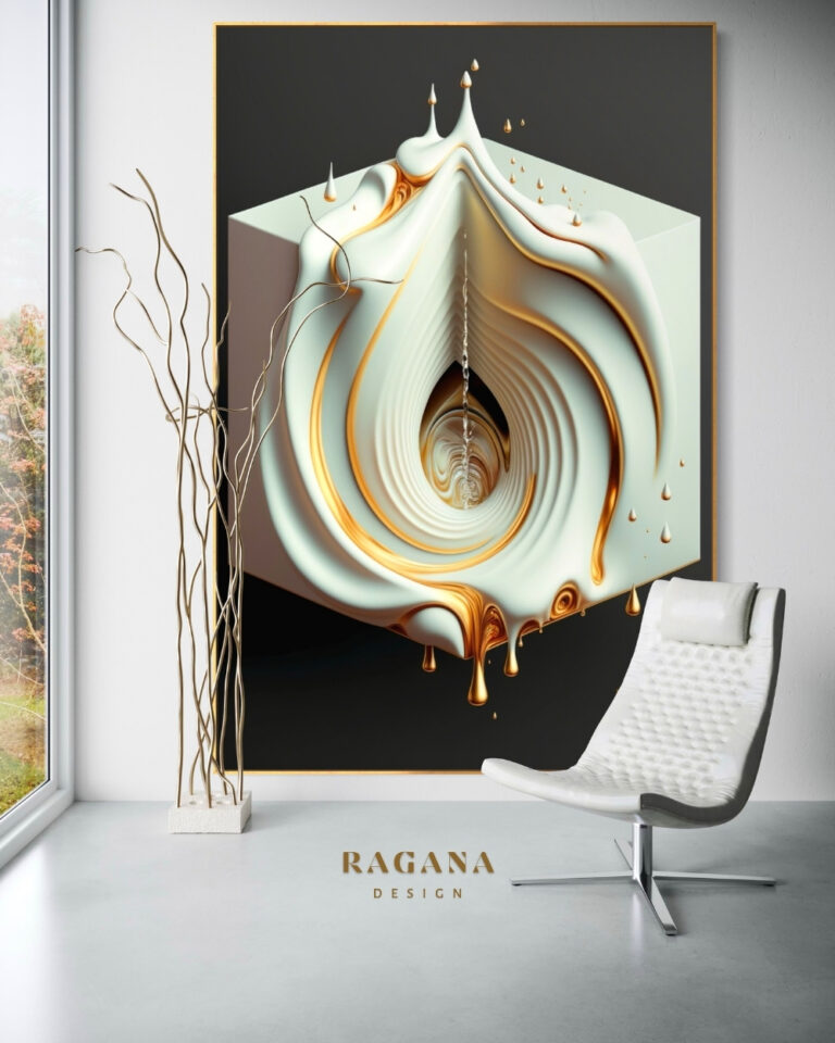 The Gilded Origin of Flow — Golden Fibonacci Fibonacci golden ratio wall art by RAGANA Design