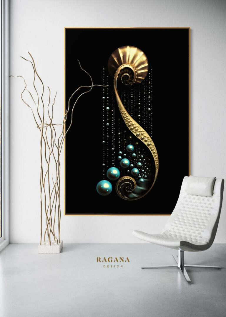 The Gilded Pendulum — The Pearl Collection Fibonacci golden ratio wall art by RAGANA Design