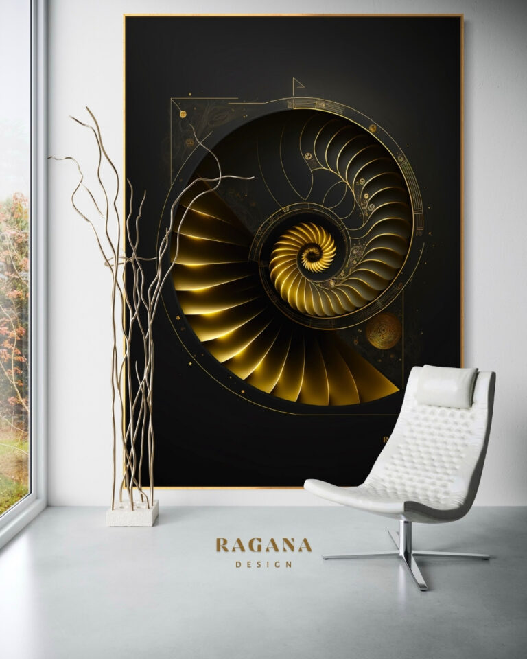 The Golden Aperture — Threshold of the Infinite Light, Golden Fibonacci Fibonacci golden ratio wall art by RAGANA Design