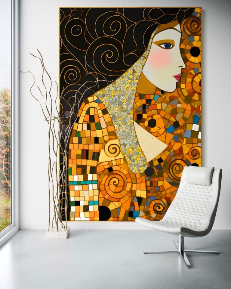 The Golden Visionary — Gustav Klimt Reimagined, Klimt Reimagined Fibonacci golden ratio wall art by RAGANA Design
