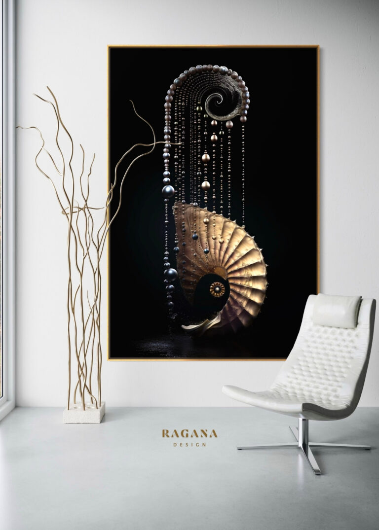 The Guardian Spire — The Pearl Collection Fibonacci golden ratio wall art by RAGANA Design