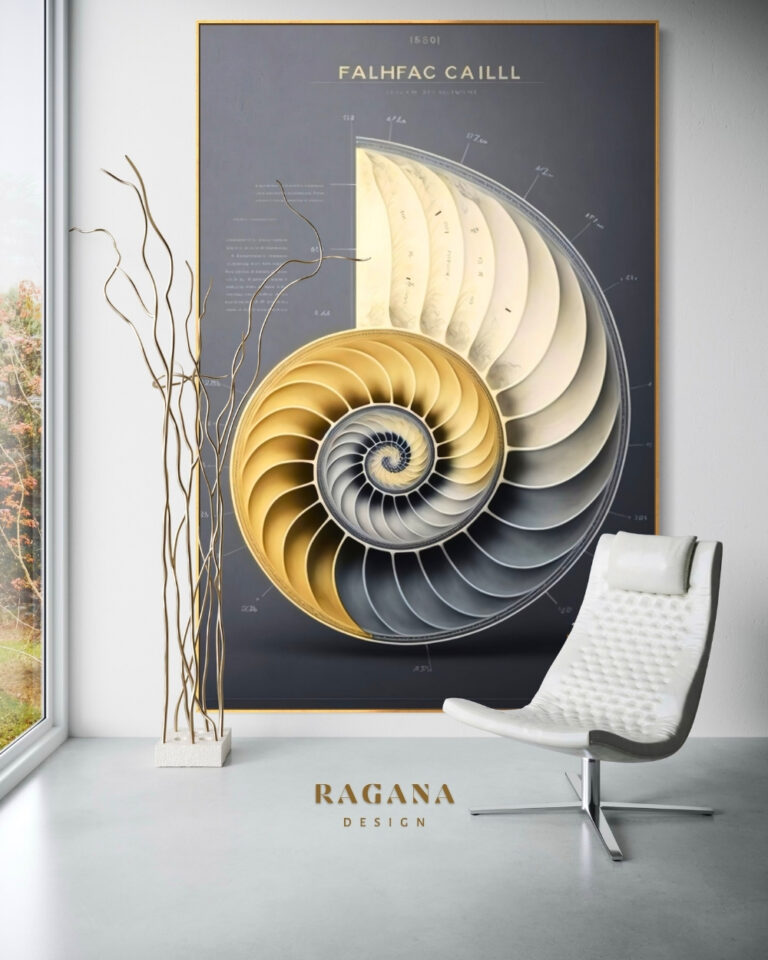 The Imperial Nautical — Schematic, Golden Fibonacci Fibonacci golden ratio wall art by RAGANA Design