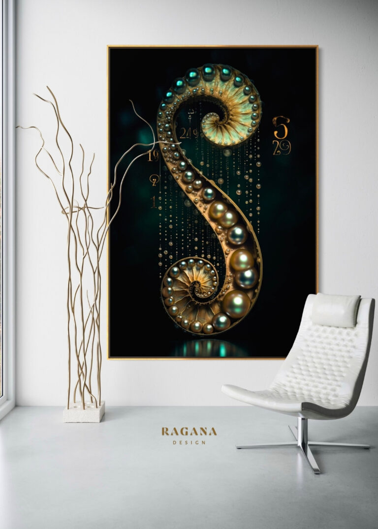 The Infinite Anchor — The Pearl Collection Fibonacci golden ratio wall art by RAGANA Design