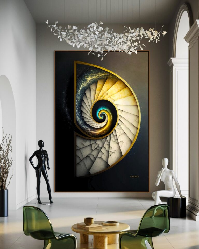 The Infinite Ascent — Limited Edition, The Vault Fibonacci golden ratio wall art by RAGANA Design