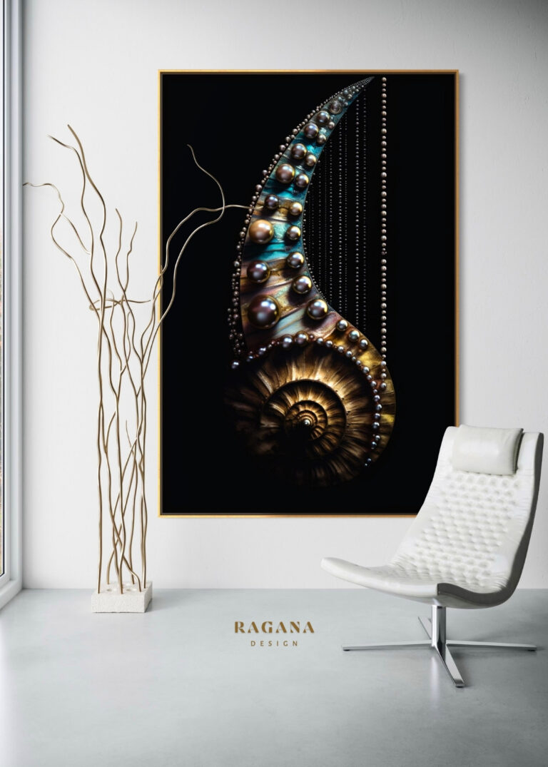 The Ivory Nautilus — The Pearl Collection Fibonacci golden ratio wall art by RAGANA Design