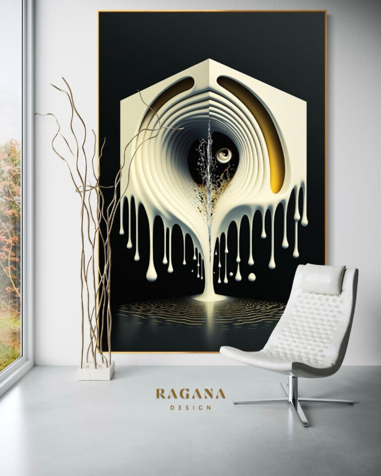The Monolith of II — Alabaster Fluidity, White Fibonacci Fibonacci golden ratio wall art by RAGANA Design