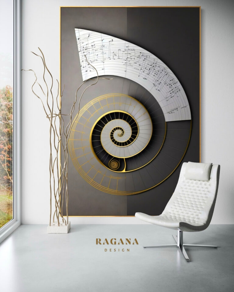 The Monolith of — Orchestrated Silence, The Archive Fibonacci golden ratio wall art by RAGANA Design