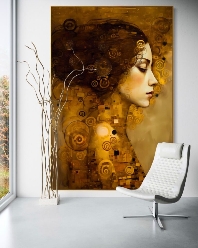The Oracle of II — Silence Gustav Klimt Reimagined by, Klimt Reimagined Fibonacci golden ratio wall art by RAGANA Design