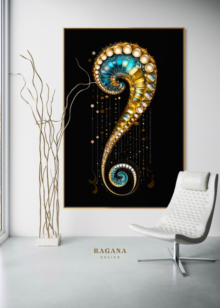 The Oracle's Curve — The Pearl Collection Fibonacci golden ratio wall art by RAGANA Design