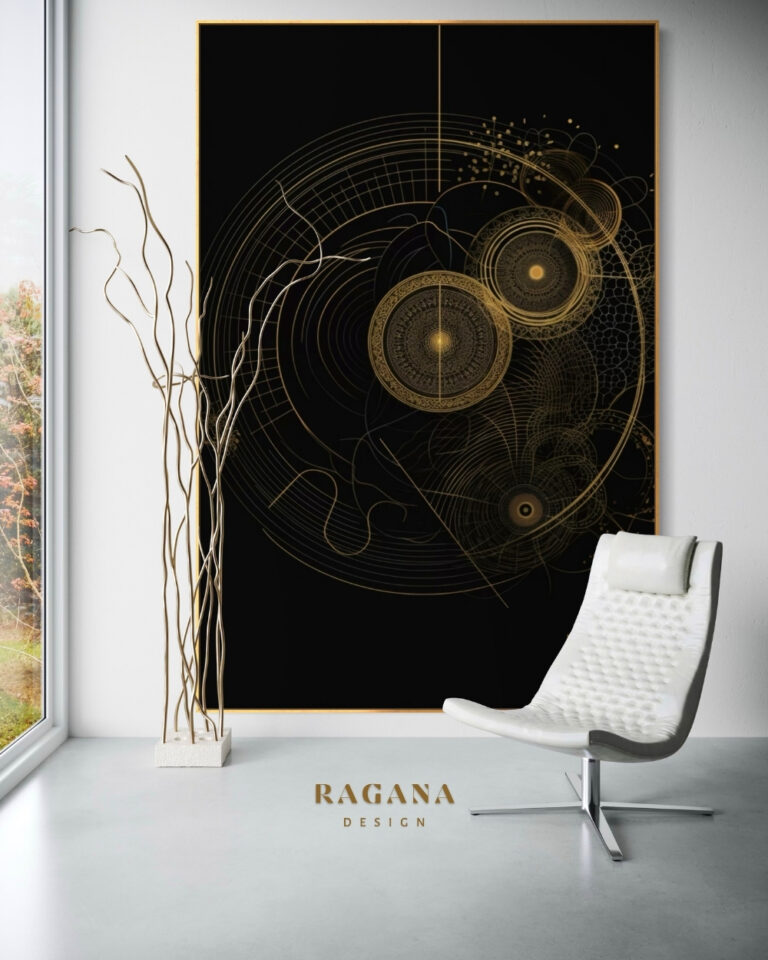 The Orbital Weaver — Celestial Intersections of the 1.618 Law, The Archive Fibonacci golden ratio wall art by RAGANA Design