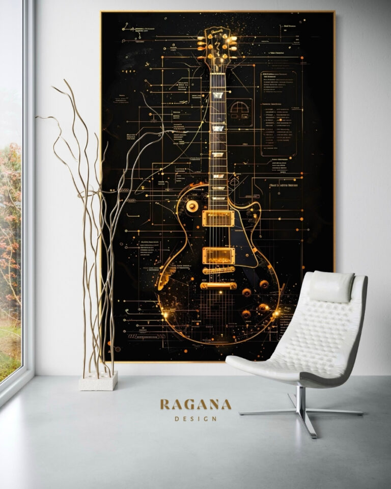 The Resonance Guitar — Celestial Engineering of the Electric Soul, Instruments of Infinity Fibonacci golden ratio wall art b