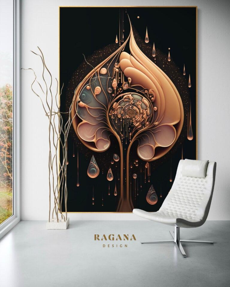 The Rose Gold — Chrysalis Organic Refinement of the 1.618 Law, Gold & Colour Fibonacci golden ratio wall art by RAGANA Desig