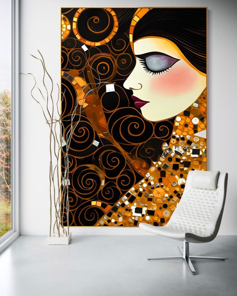 The Solar Sovereign — Gustav Klimt Reimagined, Klimt Reimagined Fibonacci golden ratio wall art by RAGANA Design