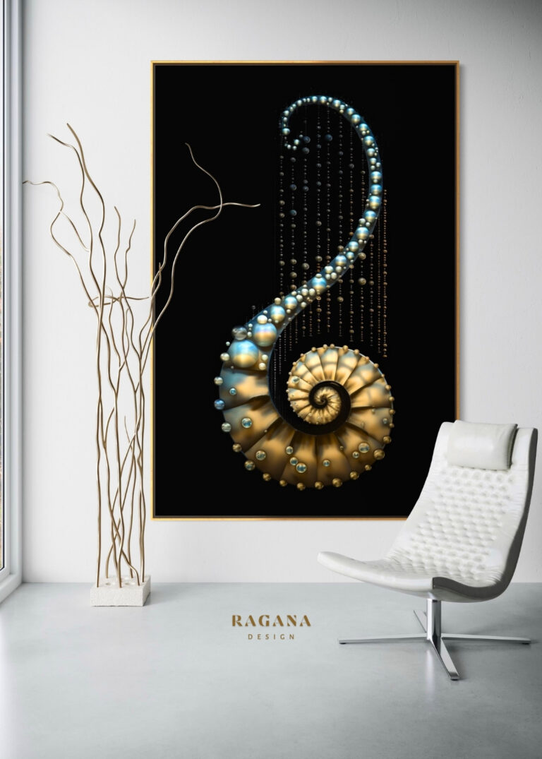 The Sovereign Hook — The Pearl Collection Fibonacci golden ratio wall art by RAGANA Design