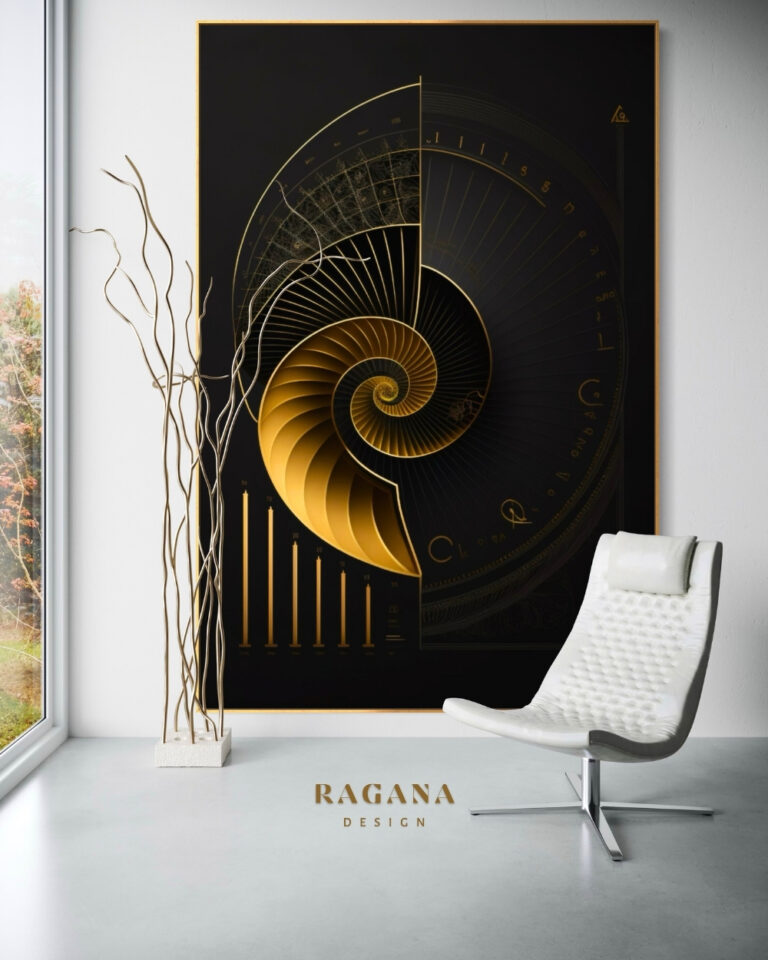 The Sovereign Ledger — Metric Authority of the Golden Ratio, Golden Fibonacci Fibonacci golden ratio wall art by RAGANA Desi