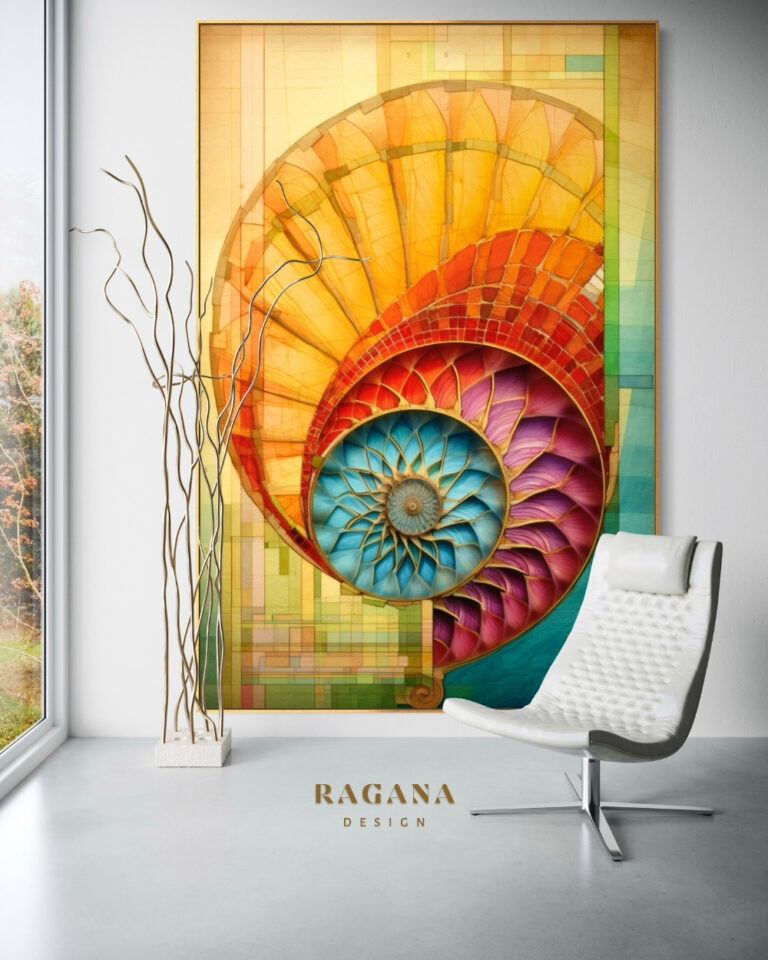 The Stained Glass Revelation — The Archive Fibonacci golden ratio wall art by RAGANA Design