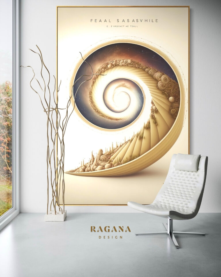 The Stairway to — Celestial Synthesis, The Archive Fibonacci golden ratio wall art by RAGANA Design