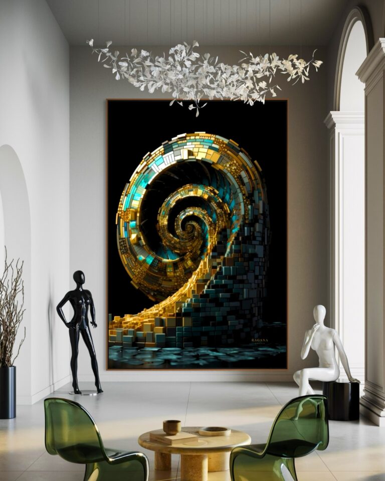The Tectonic Fibonacci — Limited Sacred Edition, The Vault Fibonacci golden ratio wall art by RAGANA Design