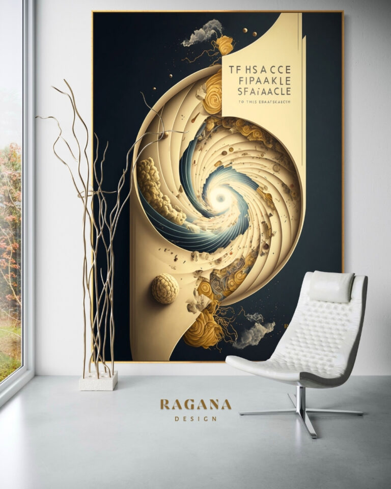 The Vortex of Ancient Script — The Archive Fibonacci golden ratio wall art by RAGANA Design