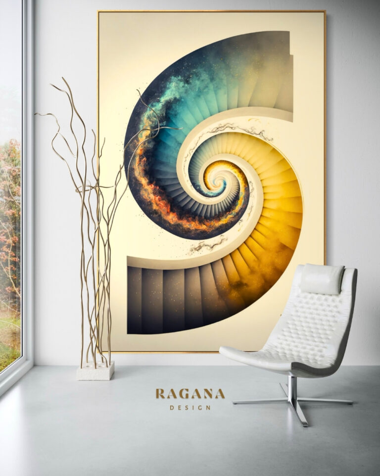 The Vortex of — Elemental Synthesis, The Archive Fibonacci golden ratio wall art by RAGANA Design